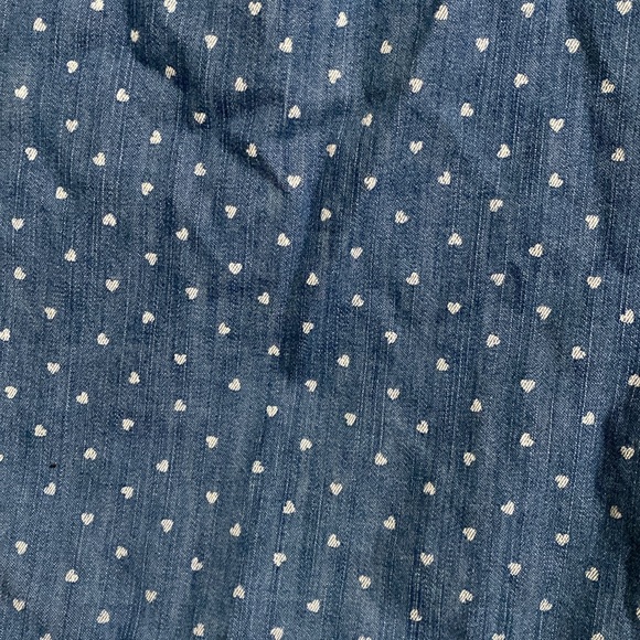 Express - Denim button down shirt with hearts - Picture 3 of 3